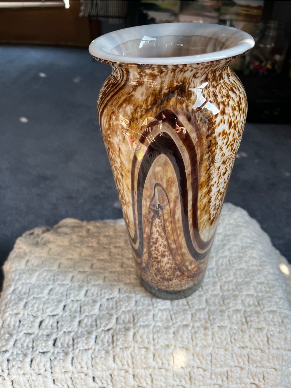 Handblown Brown Art Glass Vase – Decorative Home Accent